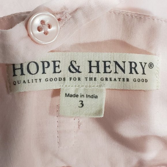 Hope and Henry Girl's Cotton Pink Eyelet Party Sun Dress Size 3 - Picture 7 of 8